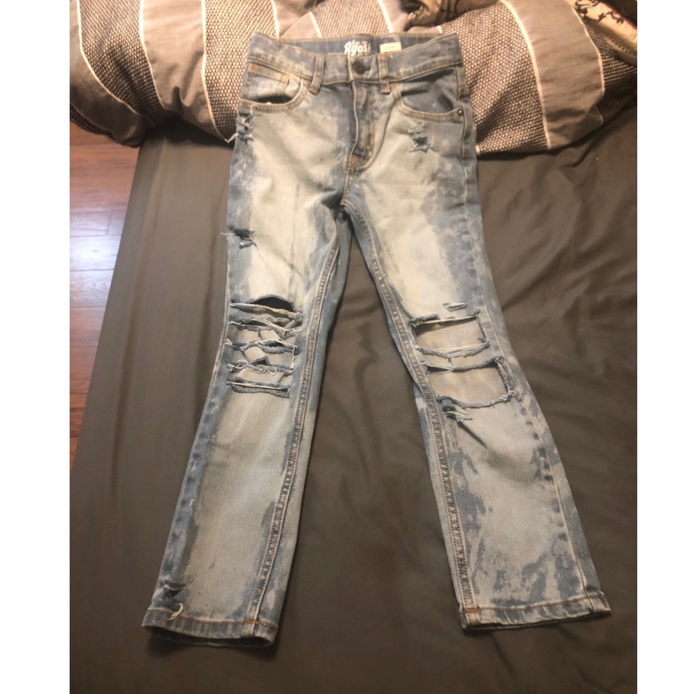 Boys size 7 light washed distressed jeans